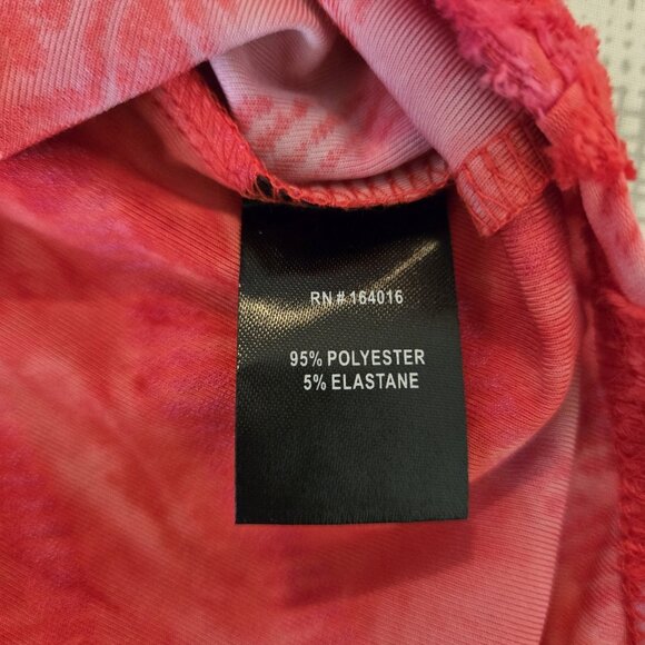 Calessa Womens Asymmetrical Tunic Top Size M Red Lagenlook Textured Colorful - Picture 6 of 15